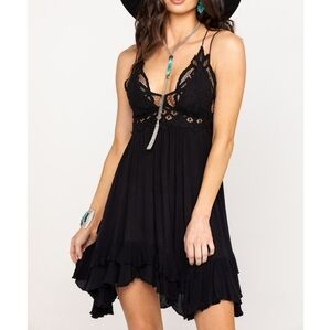 Free People One Adella Slip Dress Black Large